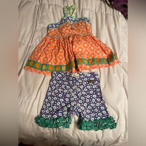 Matilda Jane Orange and Blue Floral Set